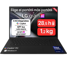 LG Gram 16Z90TL-V.AZ85BN con Intel Core Ultra 7, 32GB RAM y 512GB SSD